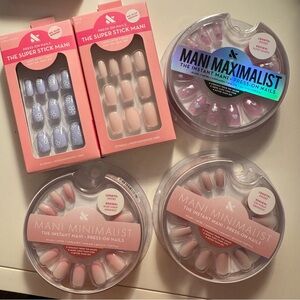 Mani Minimalist Press-On Nails Set - Pink and Purple